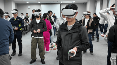 安全講習大人数ヘッドセット